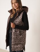 swest Vestă fără mâneci cu două fețe matlasată și cu glugă pe cealaltă parte animal print Estefana Maro