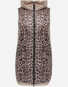 swest Vestă fără mâneci cu două fețe matlasată și cu glugă pe cealaltă parte animal print Estefana Maro