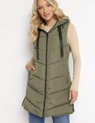 swest Vestă matlasată verde reversibilă cu glugă Essata