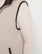 swest Vestă Reversibilă bej deschis cu glugă Decorată cu cusături matlasate Tuliona
