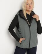 swest Vestă Verde Reversibilă cu Glugă Decorată cu Cusături Matlasate Tuliona