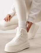 swin shoes Ghete de zăpadă cu șireturi în stil sneakers pe platformă Lennara Bej
