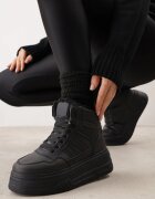 swin shoes Ghete de zăpadă cu șireturi în stil sneakers pe platformă Lennara Negre