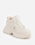 swin shoes Sneakers pe talpă groasă cu inscripții Lennala Bej