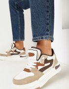 szixth june Adidași Bej închis din imitație de piele cu inserții decorative Xavara