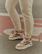 szixth june Adidași Bej închis din imitație de piele cu inserții decorative Xavara