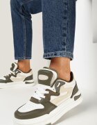 szixth june Adidași Verzi-Albi din Imitație de Piele cu Inserții Decorative Xavara