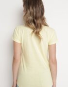  T-shirt Galben din Bumbac cu Imprimeu Dreptunghiular și Sclipici Silpa