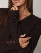 tandem Pulover cu decolteu în V din amestec de cașmir decorat cu volănaș din dantelă și nasturi Neboisa Maro