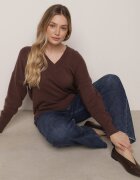 tandem Pulover Maro cu decolteu în V cu amestec de cașmir Mariara