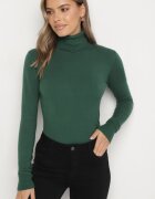 tandem Pulover pe gât Verde cu Vâscoză și Cașmir Zailaya