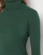 tandem Pulover pe gât Verde cu Vâscoză și Cașmir Zailaya