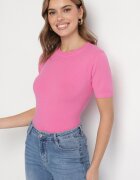 tandem Pulover Roz cu Borduri Ornamentale Sanarella