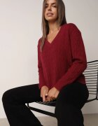 tandem Pulover scurt cu adaos de cașmir și împletituri Astiana Bordo