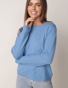 tandem Pulover simplu cu adaos de cașmir cu croială clasică și decolteu rotund Naimasa Mov Albastru