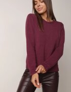 tandem Pulover simplu cu adaos de cașmir cu croială clasică și decolteu rotund Naimasa Mov închis