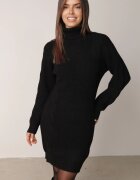 tandem Rochie tricotată cu adaos de cașmir cu guler înalt și împletituri Sabia Neagră