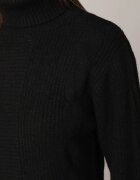 tandem Rochie tricotată cu adaos de cașmir cu guler înalt și împletituri Sabia Neagră