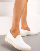  Tenisi Albi în stil Mocasini Sport cu Carâmb Elastic Meeporis