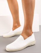  Tenisi Albi în stil Mocasini Sport cu Carâmb Elastic Meeporis