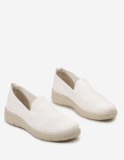  Tenisi Albi în stil Mocasini Sport cu Carâmb Elastic Meeporis