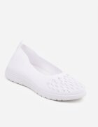  Tenisi Albi Slip-on cu Talpă Plată Decorați cu Imitație de Zirconiu Foviana