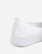  Tenisi Albi Slip-on cu Talpă Plată Decorați cu Imitație de Zirconiu Foviana