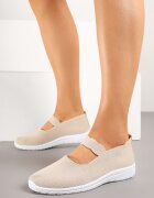  Tenisi Bej Slip-on cu baretă decorativă și perforații Zelsedi