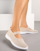  Tenisi Bej Slip-on cu baretă decorativă și perforații Zelsedi