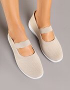  Tenisi Bej Slip-on cu baretă decorativă și perforații Zelsedi