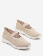  Tenisi Bej Slip-on cu baretă decorativă și perforații Zelsedi