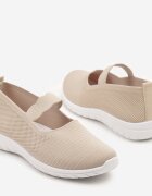  Tenisi Bej Slip-on cu baretă decorativă și perforații Zelsedi