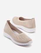  Teniși Bej Slip-on cu Perforații Delicate Firsedi