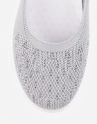  Tenisi Gri Slip-on cu Talpă Plată decorați cu Imitație de Zirconiu Foviana