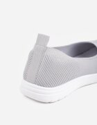  Tenisi Gri Slip-on cu Talpă Plată decorați cu Imitație de Zirconiu Foviana