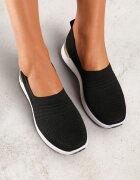  Tenisi Negri cu Inserție Decorativă pe Talpă și Branț Elastic Ixtella