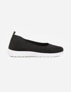  Tenisi negri slip-on pe talpă plată decorați cu imitație de zirconii Foviana