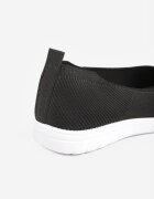 Tenisi negri slip-on pe talpă plată decorați cu imitație de zirconii Foviana