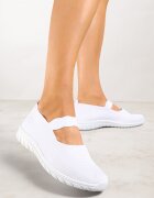  Tenisi Slip-on Albi cu Bandă Decorativă și Perforații Zelsedi