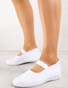 Tenisi Slip-on Albi cu Bandă Decorativă și Perforații Zelsedi