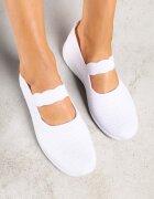  Tenisi Slip-on Albi cu Bandă Decorativă și Perforații Zelsedi