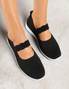  Tenisi slip-on negri cu bandă decorativă și perforații Zelsedi
