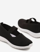  Tenisi slip-on negri cu bandă decorativă și perforații Zelsedi
