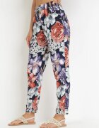 tiramisu Pantaloni Bleumarin cu Imprimeu Floral cu Picioare Drepte Lelene
