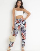 tiramisu Pantaloni Bleumarin cu Imprimeu Floral cu Picioare Drepte Lelene