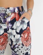 tiramisu Pantaloni Bleumarin cu Imprimeu Floral cu Picioare Drepte Lelene