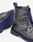 tom.m Botine Gri închis cu Velcro Diomeope