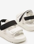 tom.m Sandale Alb-Negru Chunky cu Branț din Piele și Închidere cu Velcro Davionelle