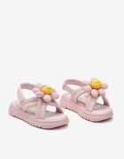 tom.m Sandale Roz Chunky cu Aplicație Decorativă în Formă de Floare de Pluș și Brant din Piele Jellema