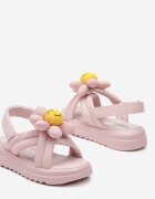 tom.m Sandale Roz Chunky cu Aplicație Decorativă în Formă de Floare de Pluș și Brant din Piele Jellema